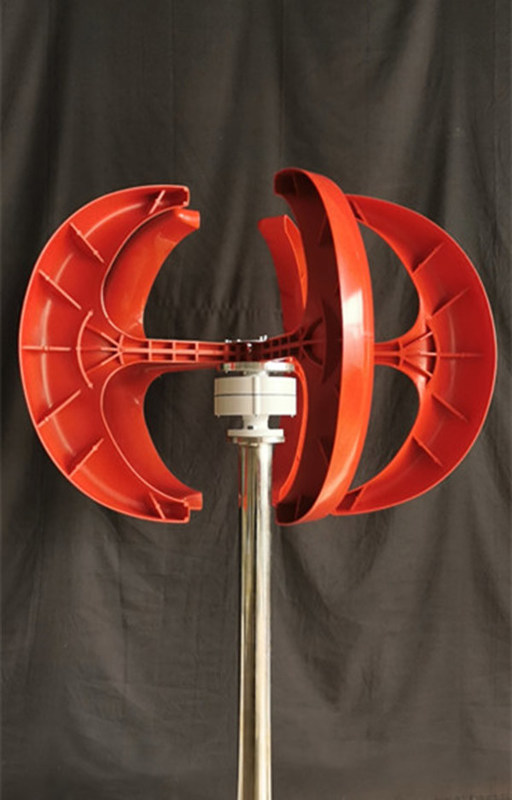 12V 24V Vertical Axis Wind Turbine Types Red Lantern 200W IP54 Home Use